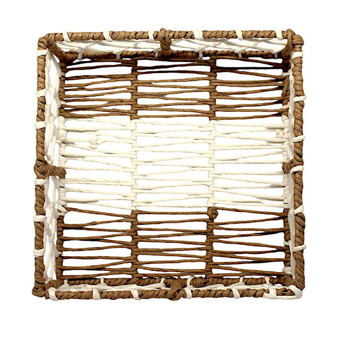 Handcrafted Square Open-Weave Basket