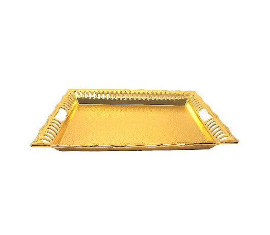Golden Rectangle Plastic Gift Hamper Tray