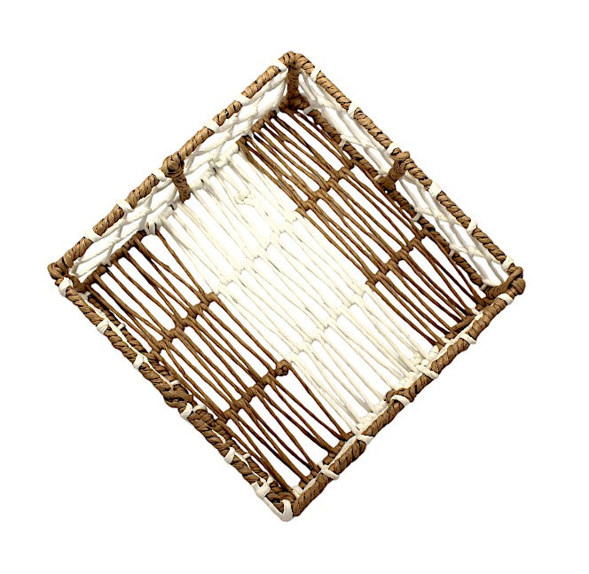 Handcrafted Square Open-Weave Basket