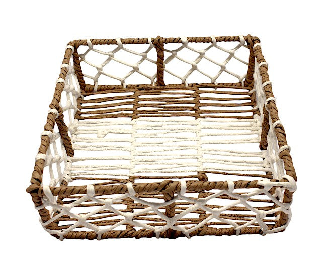 Handcrafted Square Open-Weave Basket