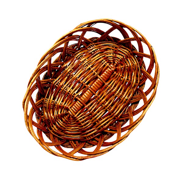 Floral Oval Shape Multipurpose Cane Handmade Eco Friendly Basket