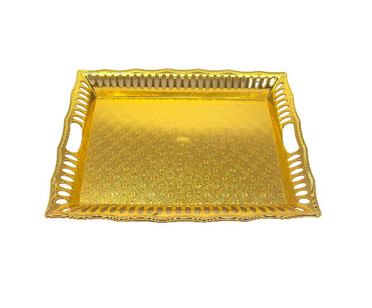 Golden Rectangle Plastic Gift Hamper Tray