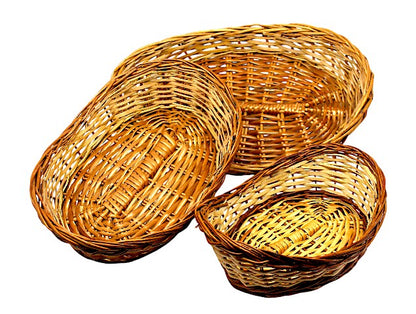 Boat Shape Multipurpose Cane Handmade Eco Friendly Basket