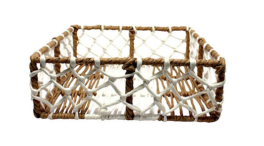 Handcrafted Square Open-Weave Basket
