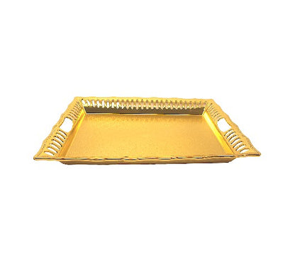 Golden Rectangle Plastic Gift Hamper Tray