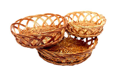 Floral Round Multipurpose Cane Handmade Eco Friendly Basket