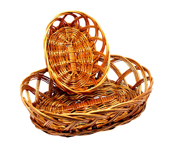 Floral Oval Shape Multipurpose Cane Handmade Eco Friendly Basket