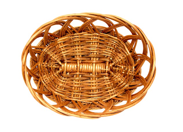 Floral Oval Shape Multipurpose Cane Handmade Eco Friendly Basket