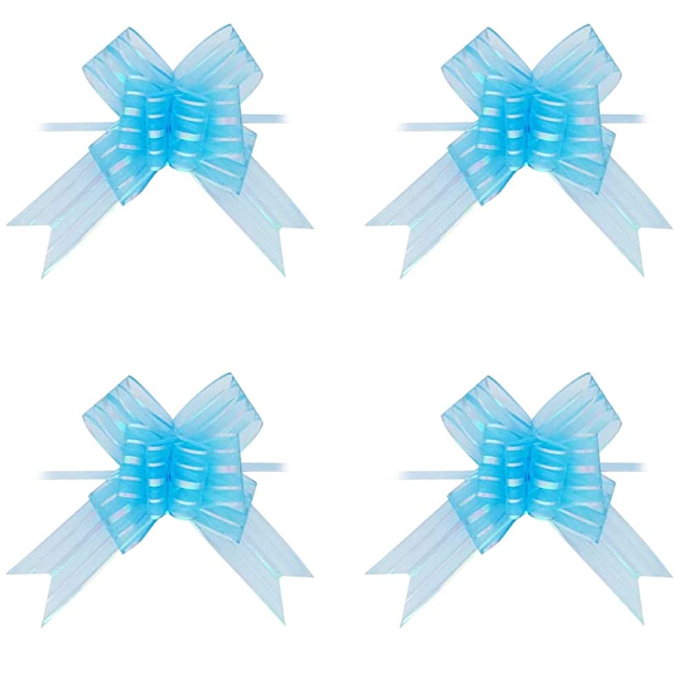 Premium Quality Pull Bow Flower Ribbon(Width: 50MM) For Gift Wrap & Wedding Decoration - Packet of 10pcs