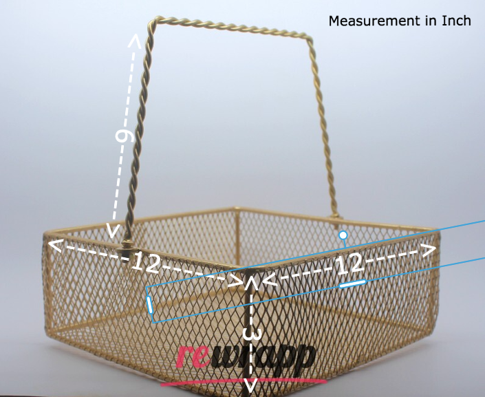 Square Basket with Handle