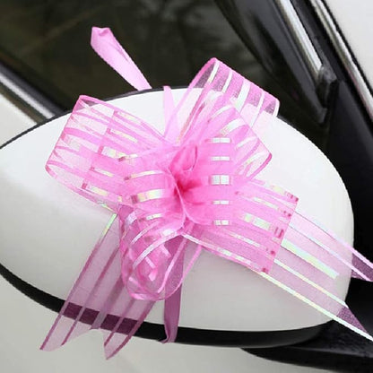 Premium Quality Pull Bow Flower Ribbon(Width: 50MM) For Gift Wrap & Wedding Decoration - Packet of 10pcs