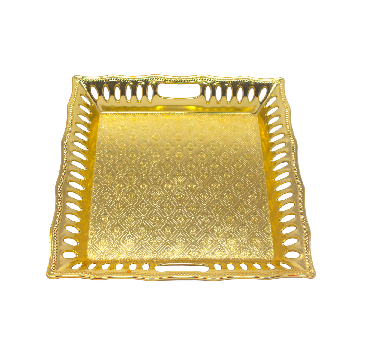 Golden Square Plastic Gift Hamper Tray