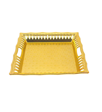 Golden Square Plastic Gift Hamper Tray