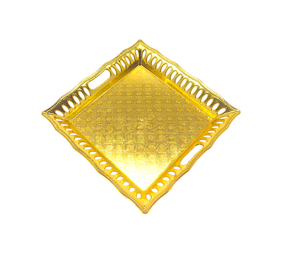 Golden Square Plastic Gift Hamper Tray