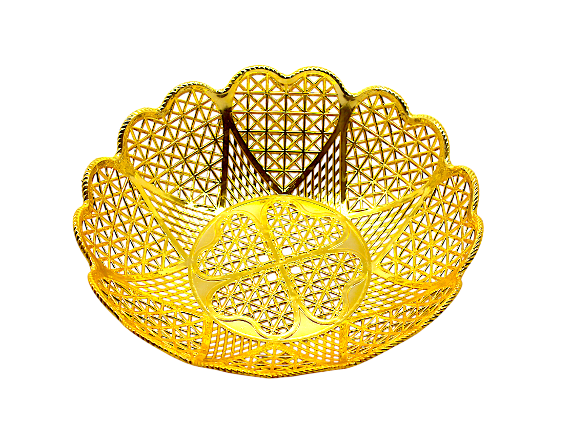 Golden Basket with Heart Design
