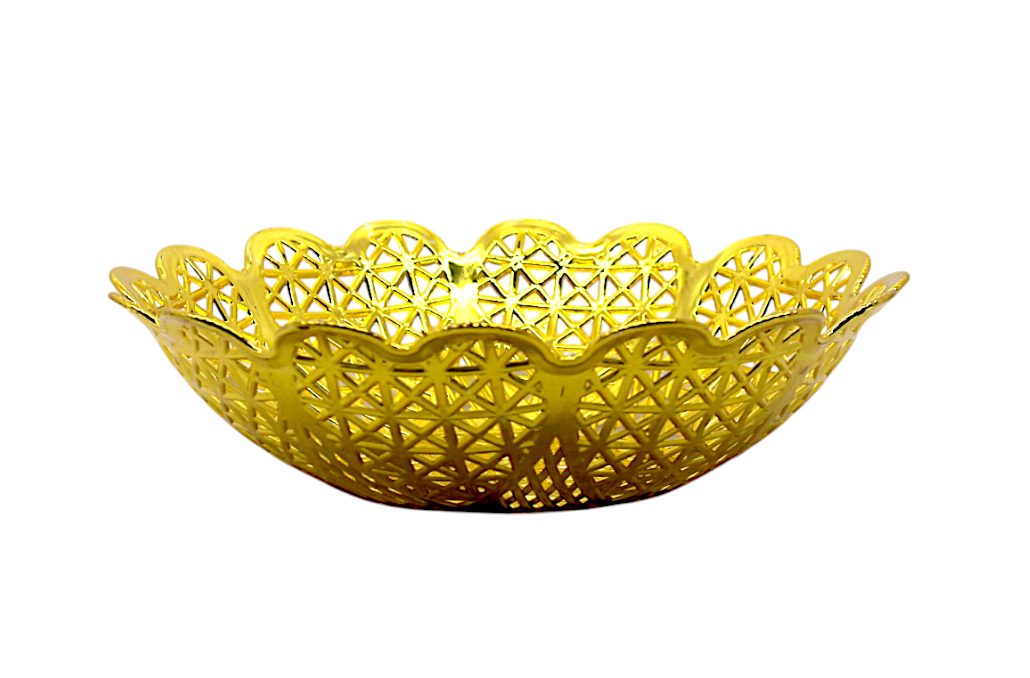 Golden Basket with Heart Design