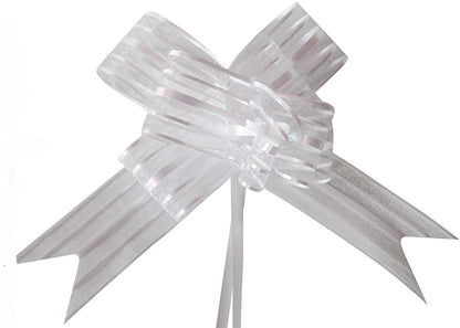 Premium Quality Pull Bow Flower Ribbon(Width: 50MM) For Gift Wrap & Wedding Decoration - Packet of 10pcs