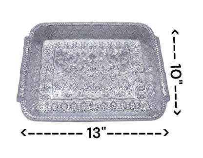 Silver Rectangle Plastic Gift Hamper Tray