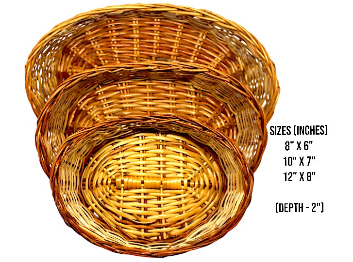 Boat Shape Multipurpose Cane Handmade Eco Friendly Basket